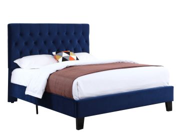 Wallace & Bay Luma Blue Queen Upholstered Bed