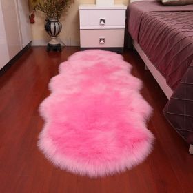 New Carpet Plush Soft Sheepskin Bedroom Carpet Imitation Wool Pad Long Hair Bedside Mat Sofa Cushion Rugs Living Room Fur Carpet (Color: PD1006, size: 60x100cm)