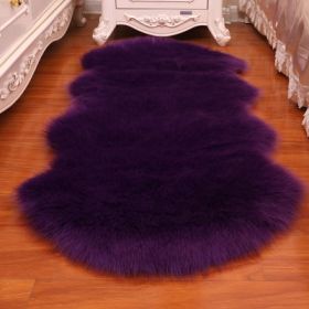 New Carpet Plush Soft Sheepskin Bedroom Carpet Imitation Wool Pad Long Hair Bedside Mat Sofa Cushion Rugs Living Room Fur Carpet (Color: PD1003, size: 60x100cm)