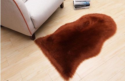 New Carpet Plush Soft Sheepskin Bedroom Carpet Imitation Wool Pad Long Hair Bedside Mat Sofa Cushion Rugs Living Room Fur Carpet (Color: PD3001, size: 60x180cm)