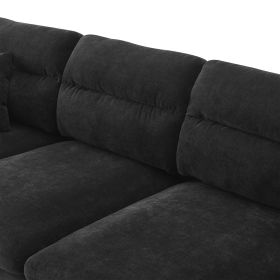 [VIDEO provided][New]110*62" Modern Convertible Sectional Sofa,L-shaped Reversible Couch Set with Free Pillows (Color: as Pic)
