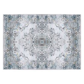 Vintage Area Rug Modern Non Slip Carpet Boho Low Pile Soft Rug Waterproof Machine Washable Rug for Living Room Bedroom Kitchen Dining Room Under (Color: Type 1, size: 8_10ft)