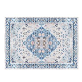 Vintage Area Rug Modern Non Slip Carpet Boho Low Pile Soft Rug Waterproof Machine Washable Rug for Living Room Bedroom Kitchen Dining Room Under (Color: Type 2, size: 6_9ft)