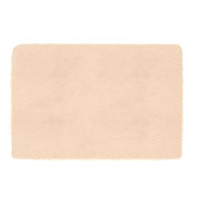 Fluffy Bedroom Rug 4' x 2.6' Anti-Skid Shaggy Area Rug Decorative Floor Carpet Mat (Color: Beige)
